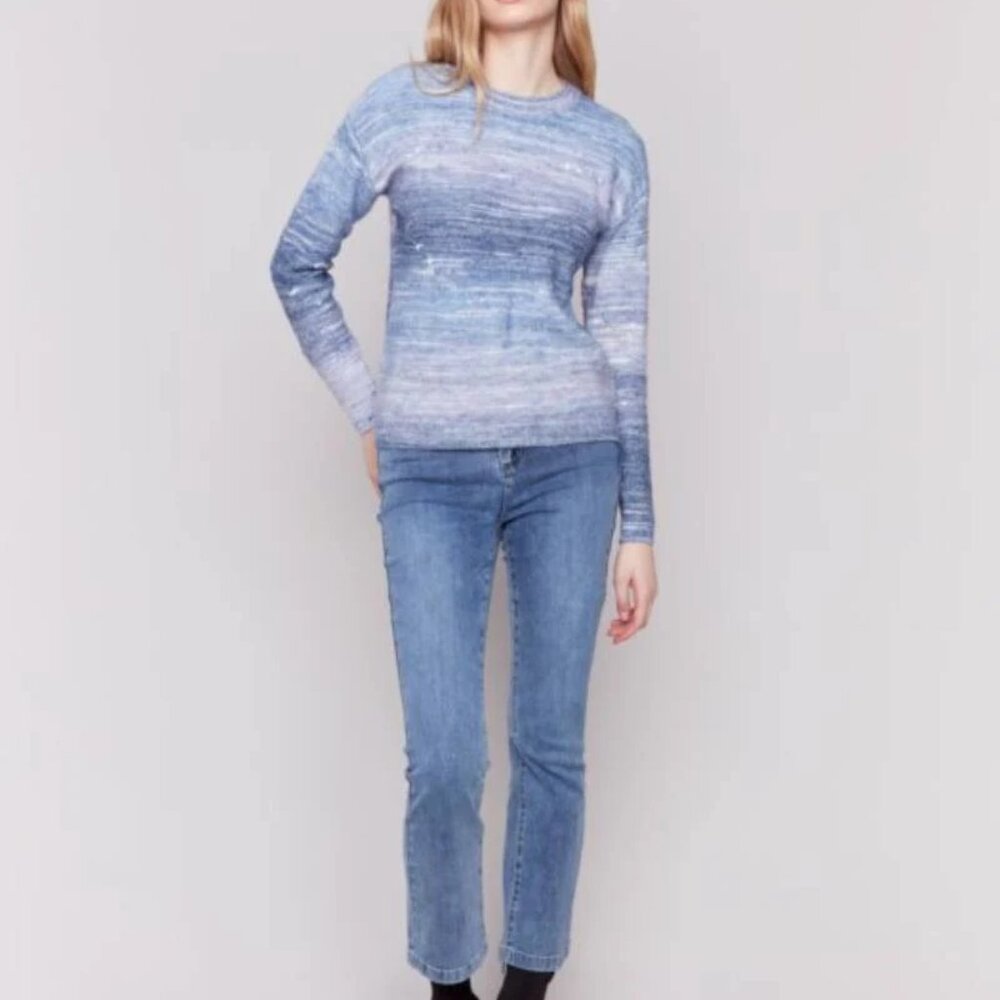SOLD Charlie B Space Dye Poms Hearts Sweater